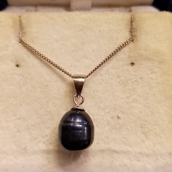 VTG Genuine Freshwater Pearl 925 Silver Pendant - Picture 3 of 5